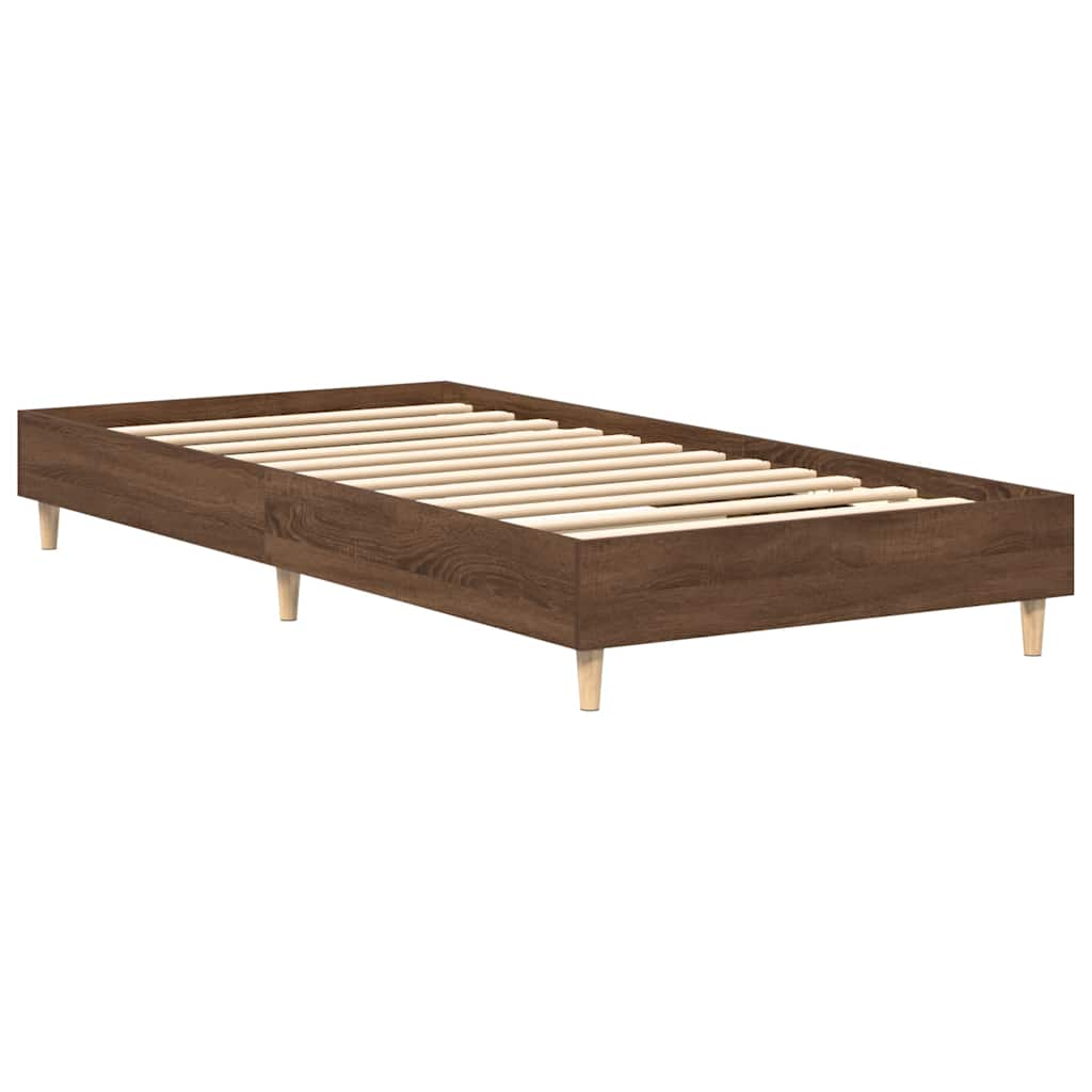 Cadre de lit sans matelas chêne marron 90x190cm bois ingénierie