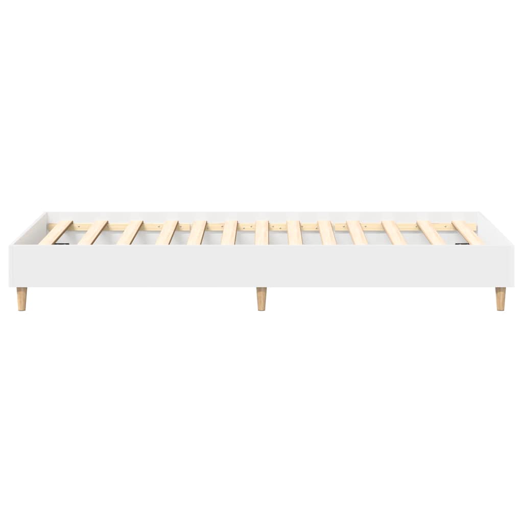 Cadre de lit sans matelas blanc 75x190 cm bois d'ingénierie