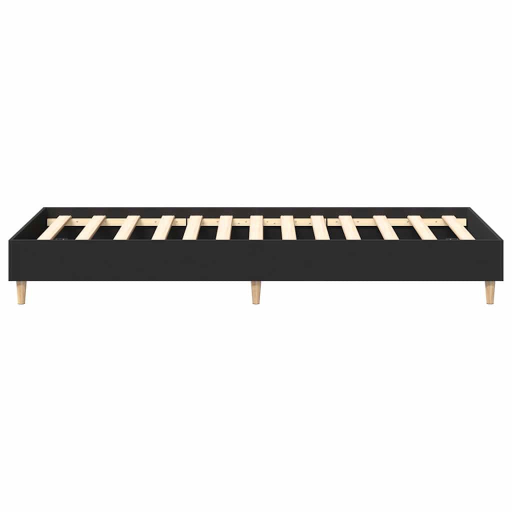 Cadre de lit sans matelas noir 75x190 cm bois ingénierie