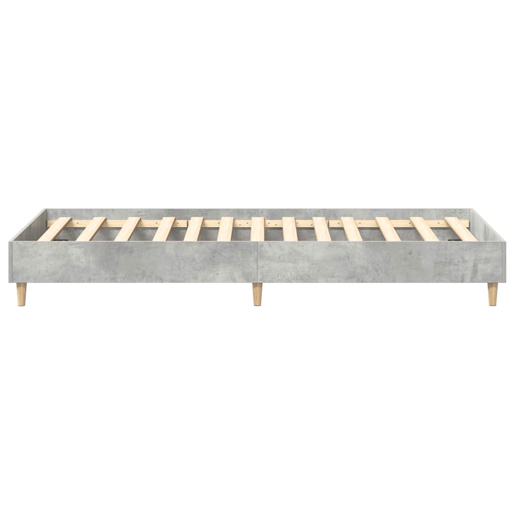 Cadre de lit sans matelas gris béton 75x190cm bois d'ingénierie