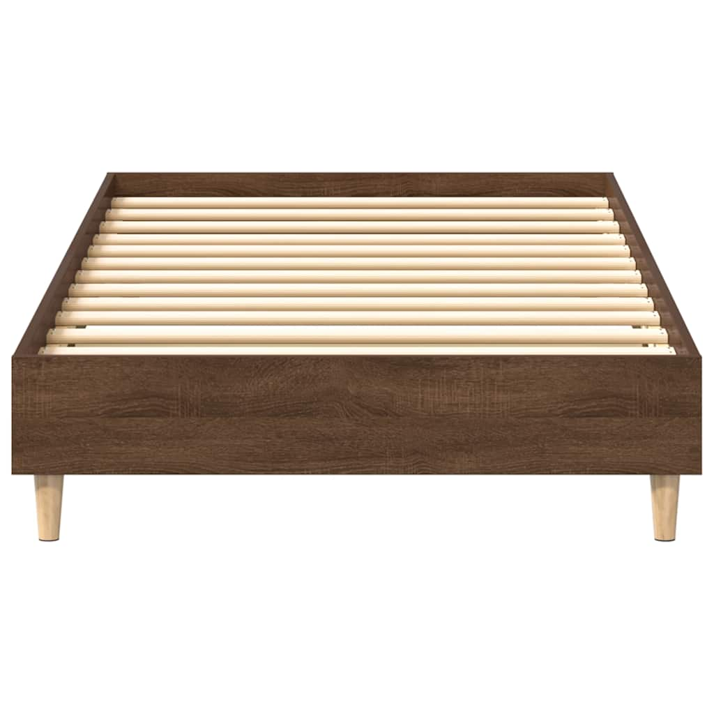 Cadre de lit sans matelas chêne marron 75x190cm bois ingénierie