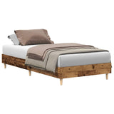 Cadre de lit sans matelas vieux bois 75x190 cm bois ingénierie