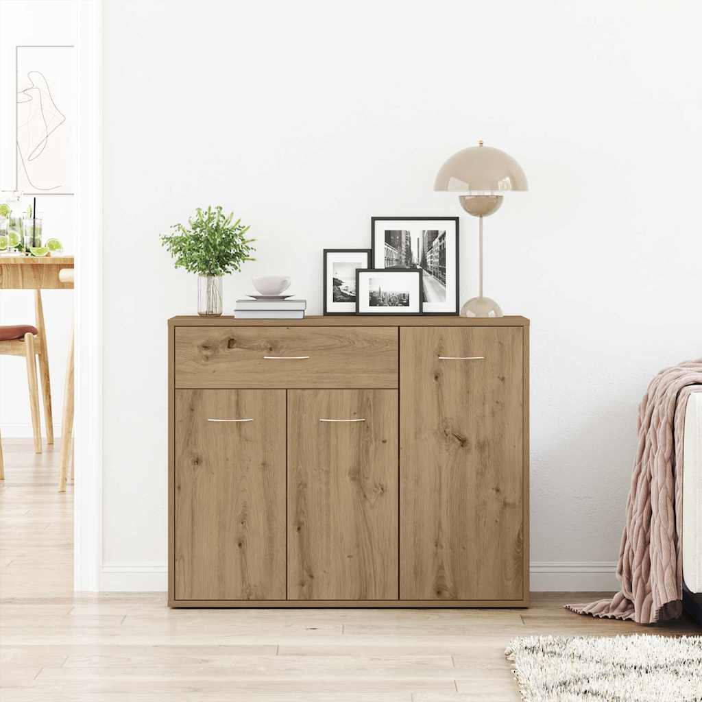 Handcrafted oak sideboard 88x30x70 cm engineered wood