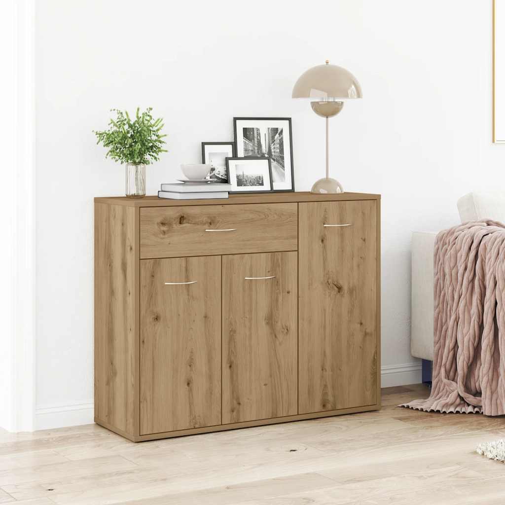 Handcrafted oak sideboard 88x30x70 cm engineered wood