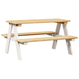 Table et bancs pour enfants IRUN blanc 90x79,5x50cm bois massif