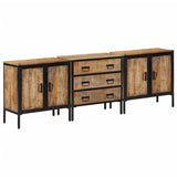 Buffets 3 pcs 70x35x70 cm bois de manguier brut massif