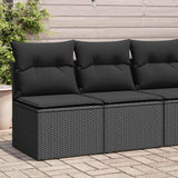 Salon de jardin avec coussins 2 pcs noir résine tressée acacia