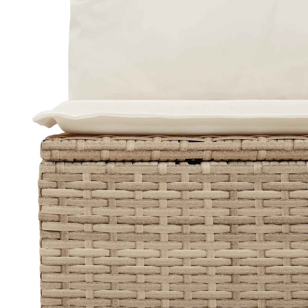 Salon de jardin avec coussins 2 pcs beige résine tressée acacia