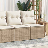 Salon de jardin avec coussins 2 pcs beige résine tressée acacia