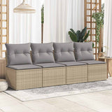 Salon de jardin avec coussins 2 pcs beige résine tressée acacia