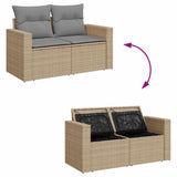 Salon de jardin avec coussins 4 pcs beige résine tressée