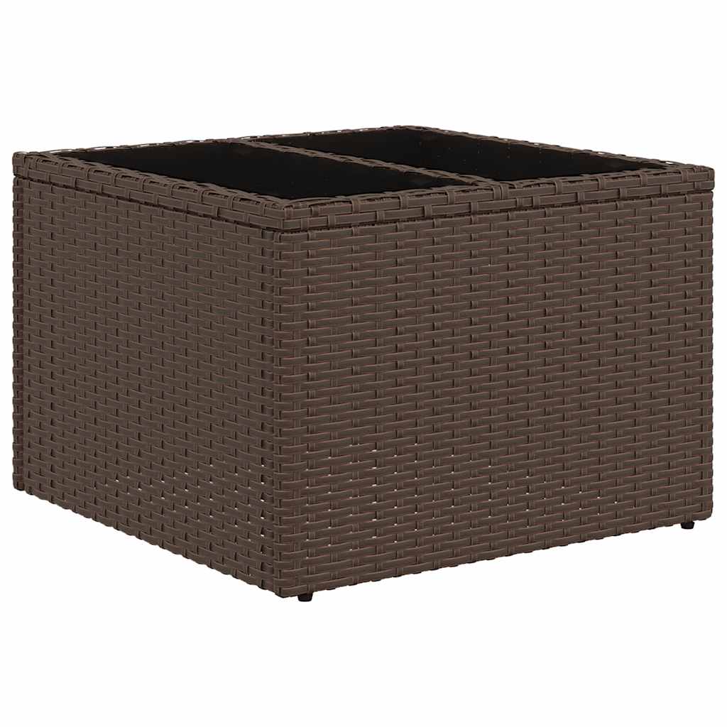 Salon de jardin avec coussins 6 pcs marron résine tressée