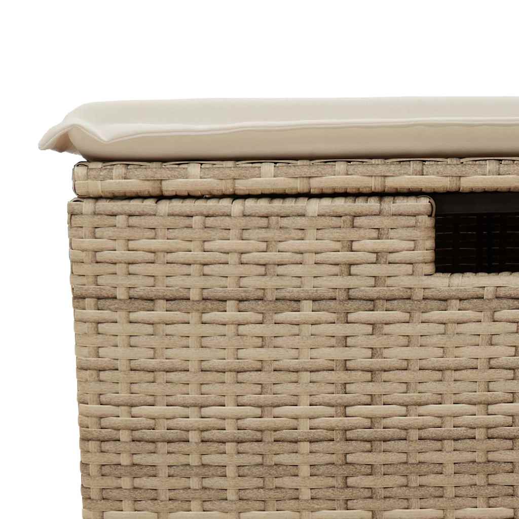 Salon de jardin avec coussins 7 pcs beige résine tressée