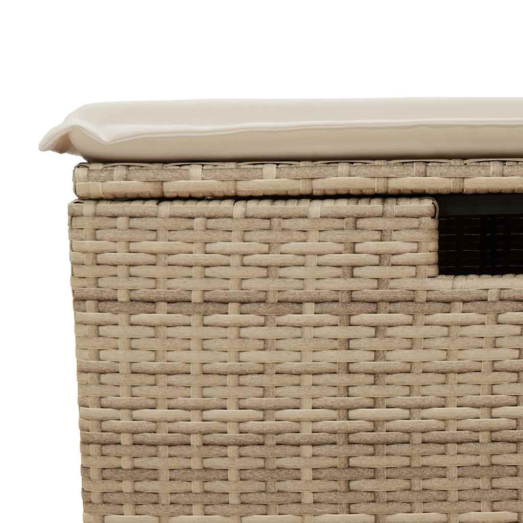 Salon de jardin avec coussins 6 pcs beige résine tressée