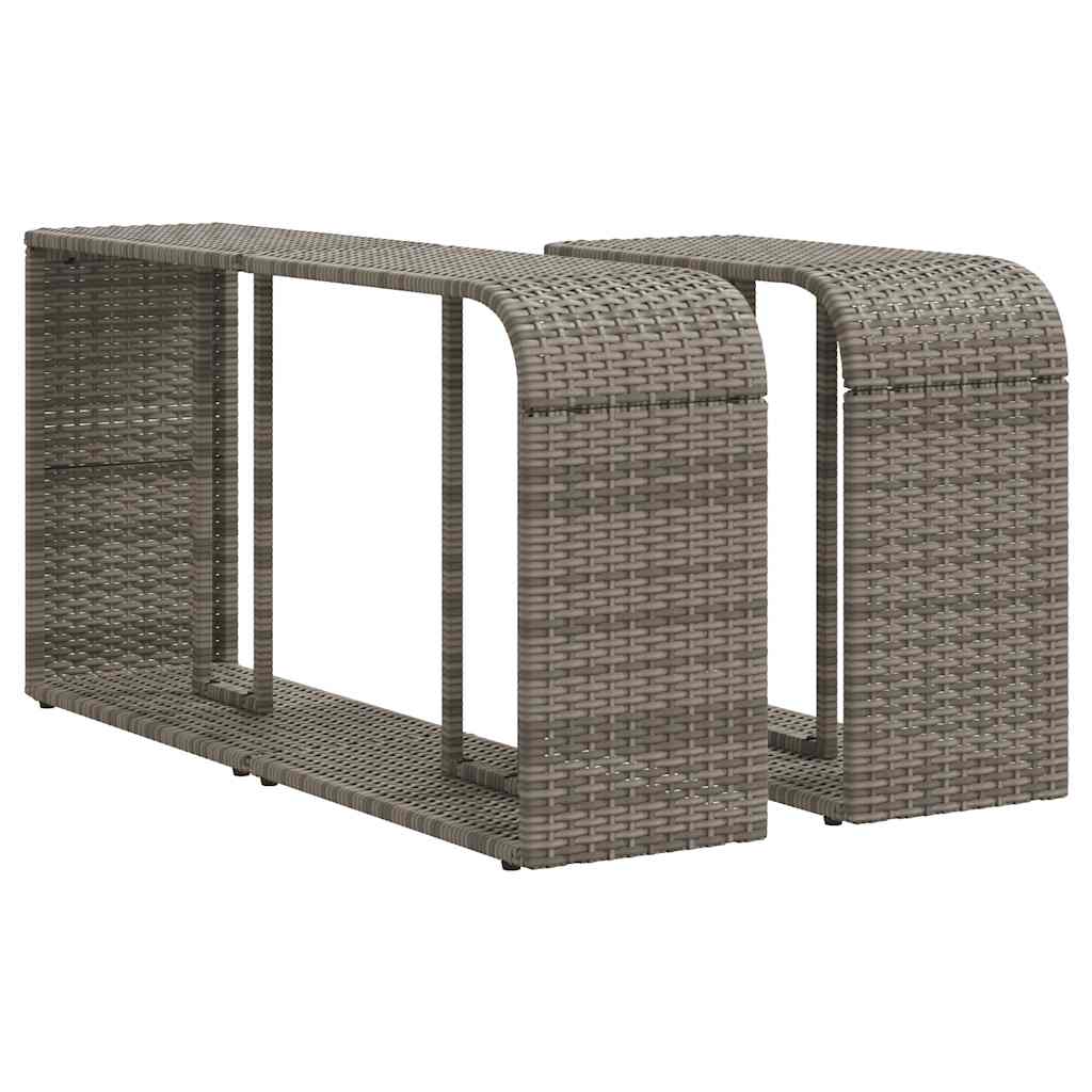 Salon de jardin avec coussins 10 pcs gris résine tressée