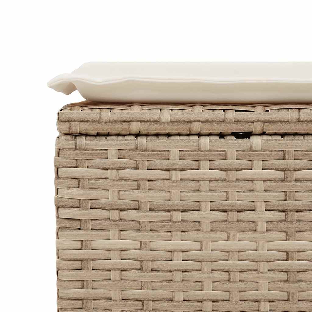 Salon de jardin avec coussins 7 pcs beige résine tressée