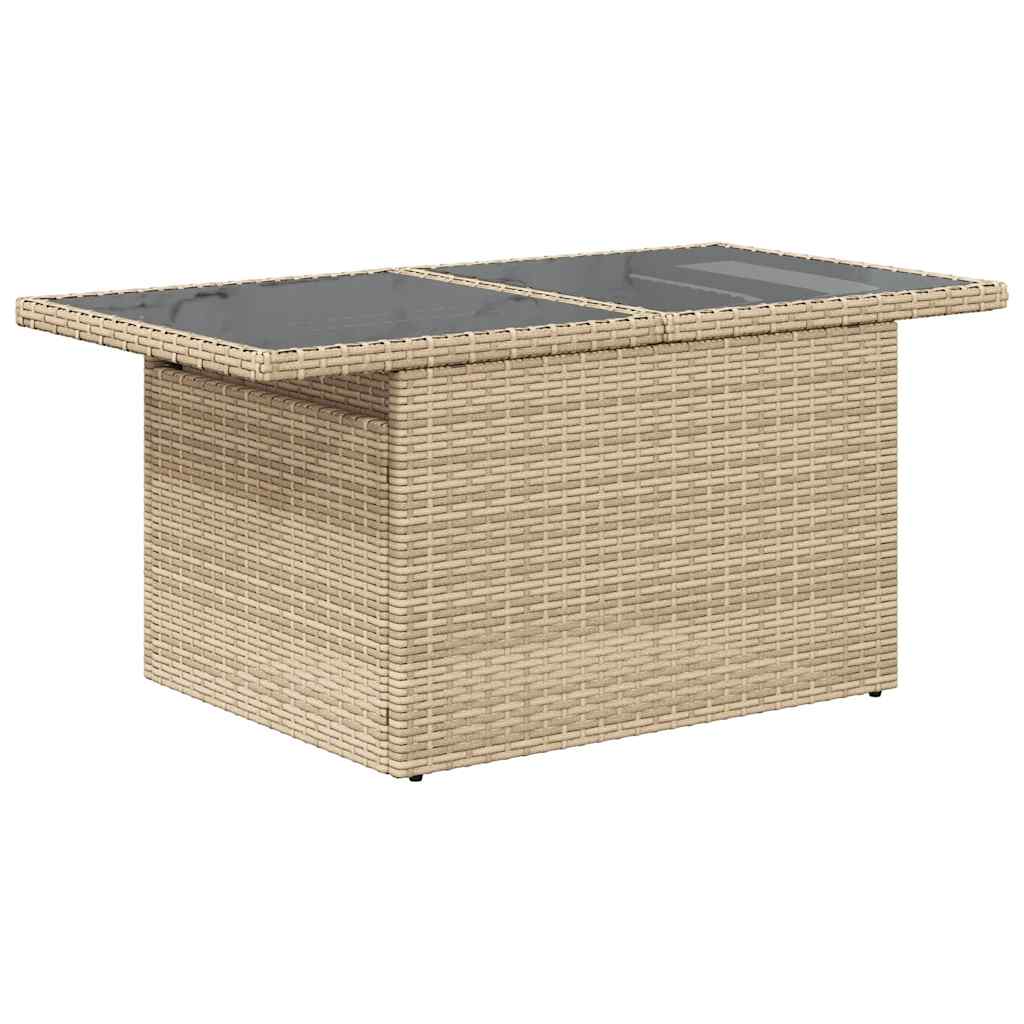 Salon de jardin avec coussins 8 pcs beige résine tressée