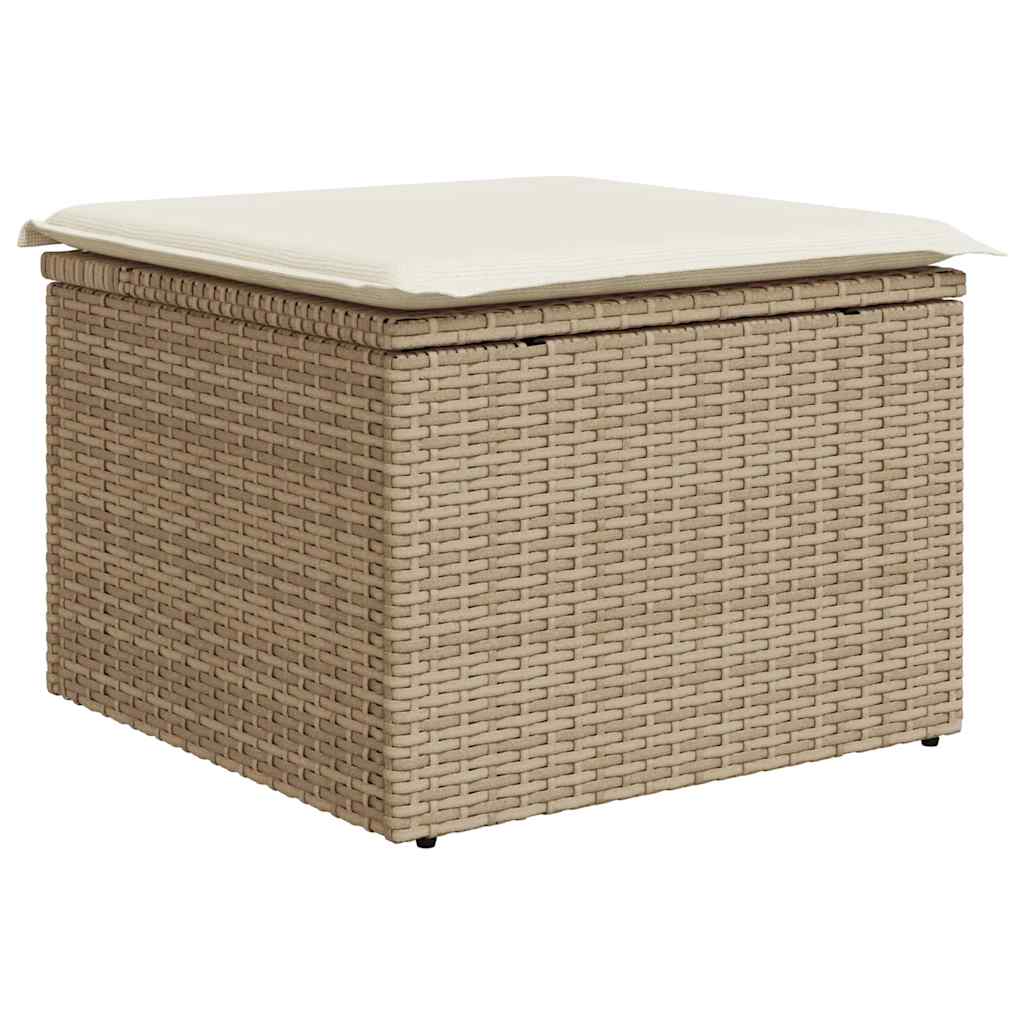 Salon de jardin avec coussins 6 pcs beige résine tressée