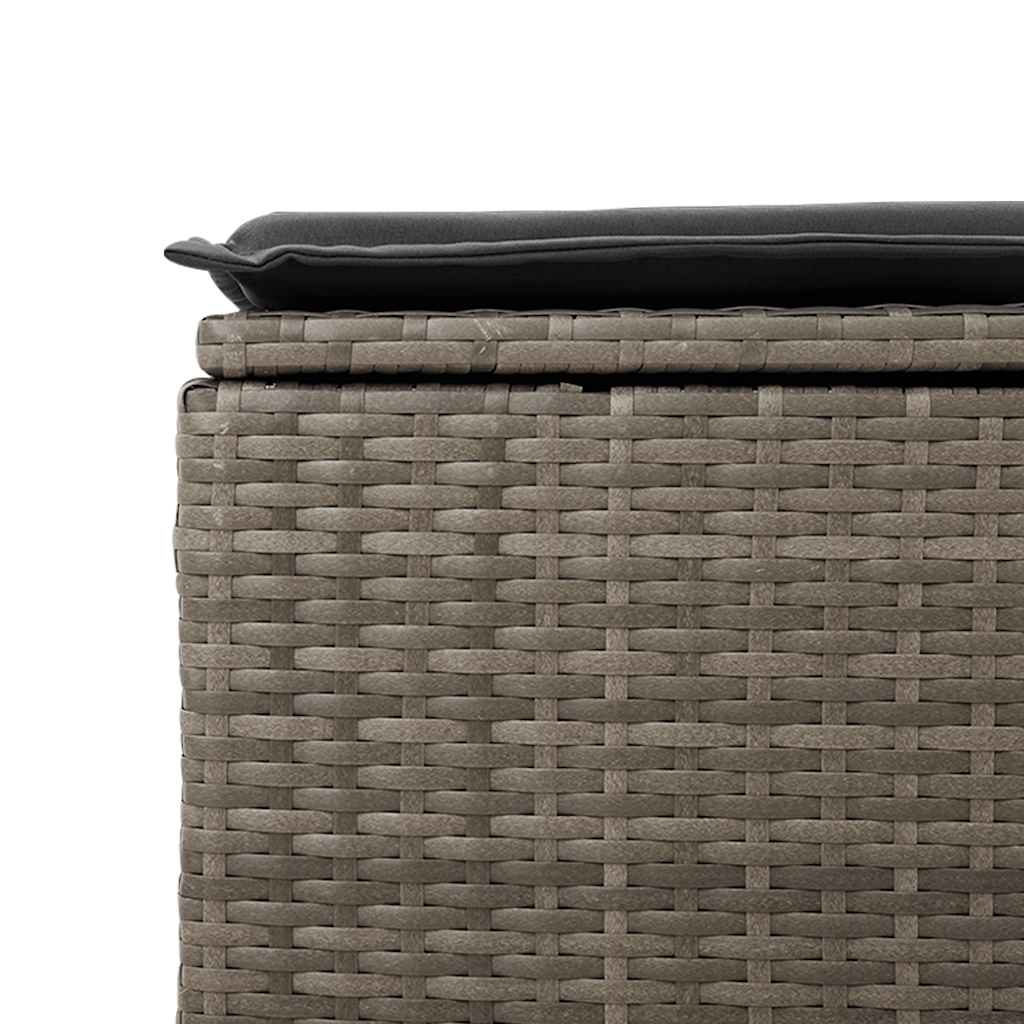 Salon de jardin avec coussins 6 pcs gris résine tressée acacia