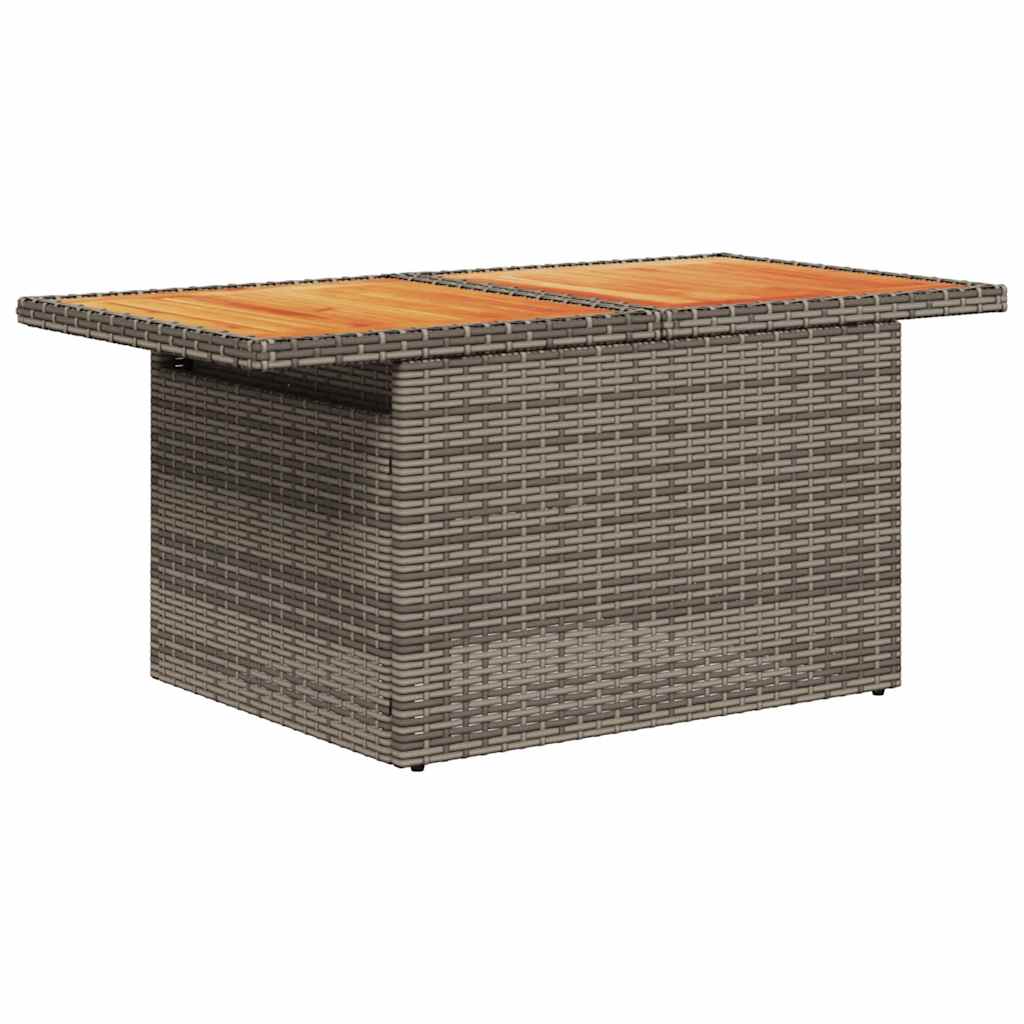 Salon de jardin avec coussins 8 pcs gris résine tressée acacia