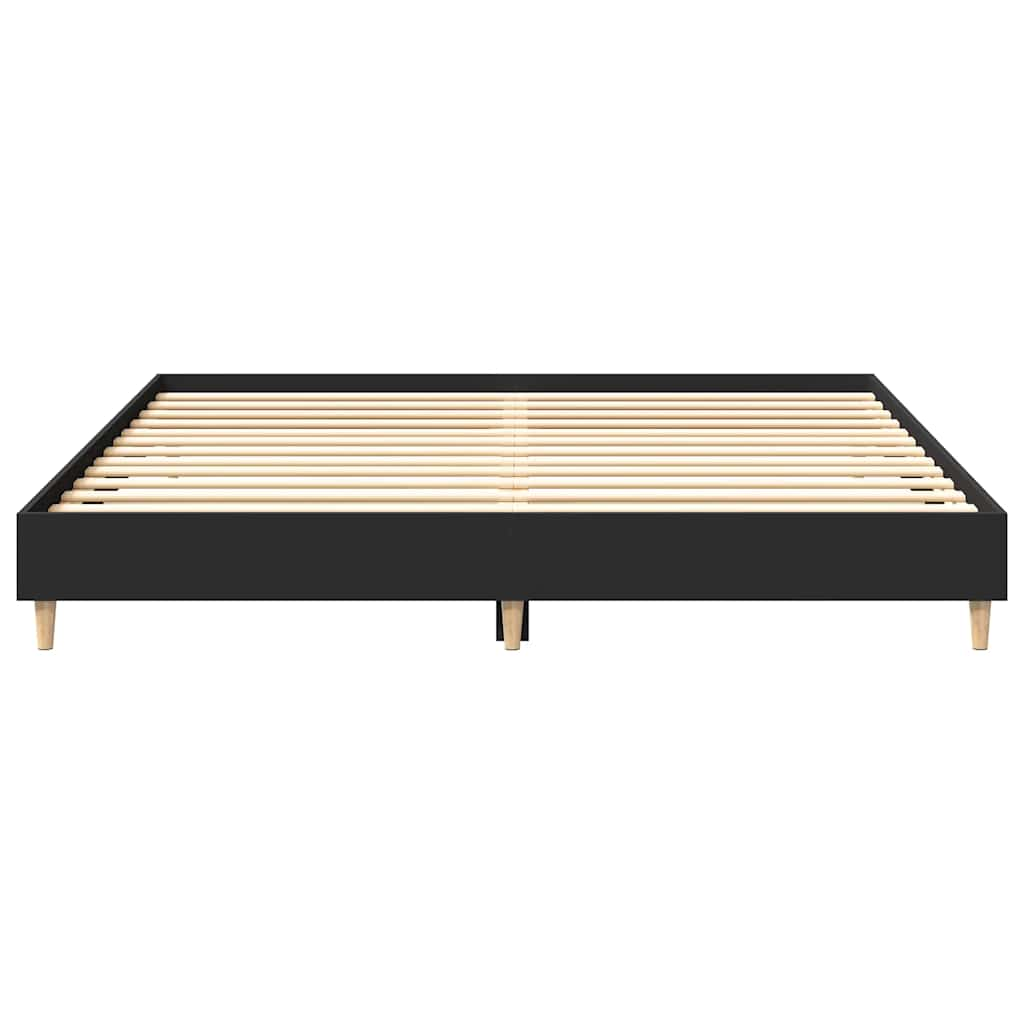 Cadre de lit sans matelas noir 200x200 cm bois d'ingénierie