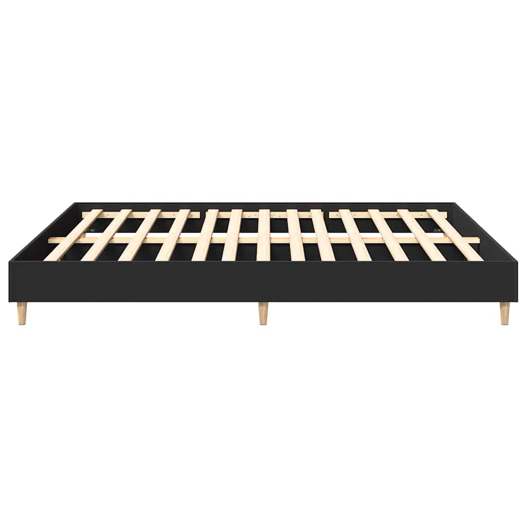 Cadre de lit sans matelas noir 200x200 cm bois d'ingénierie