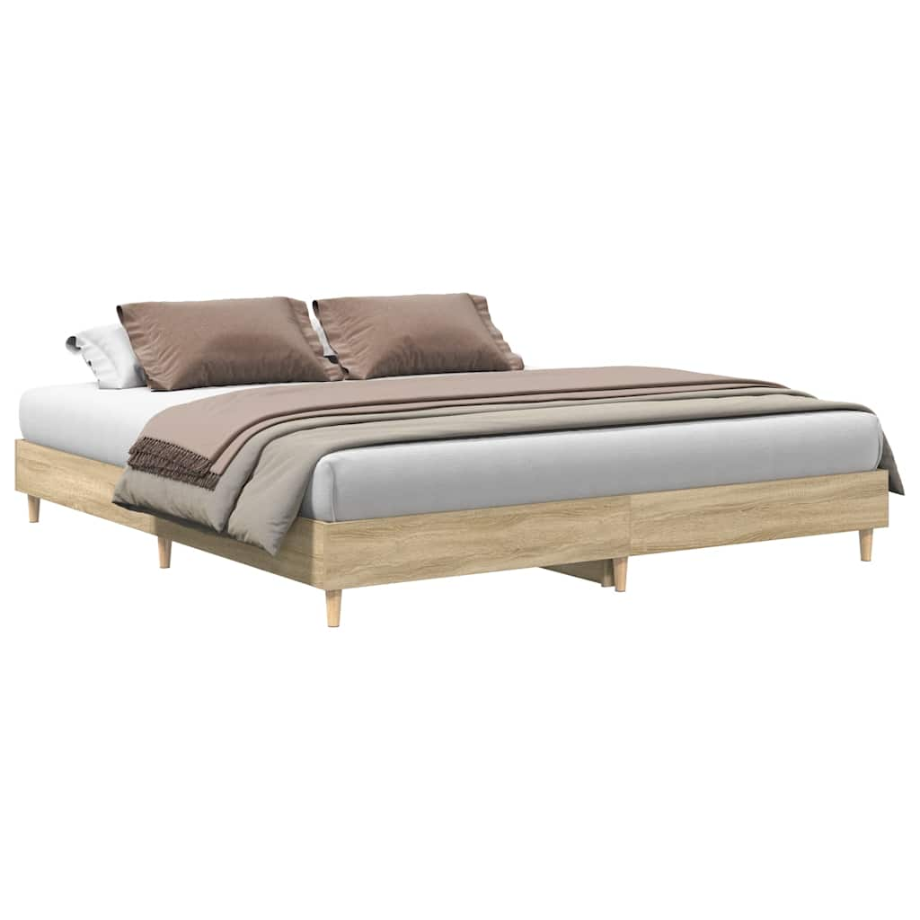 Bed frame without mattress sonoma oak 200x200 cm