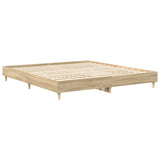 Bed frame without mattress sonoma oak 200x200 cm