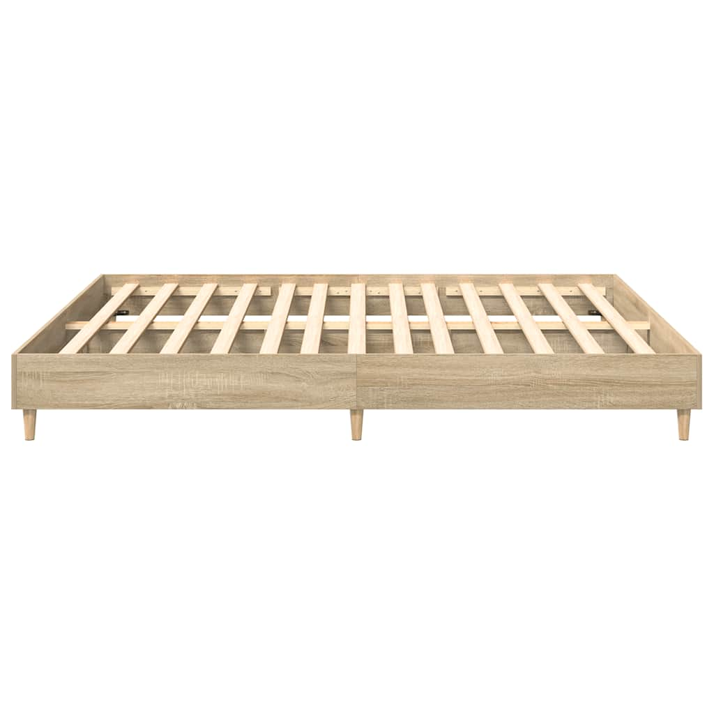 Bed frame without mattress sonoma oak 200x200 cm