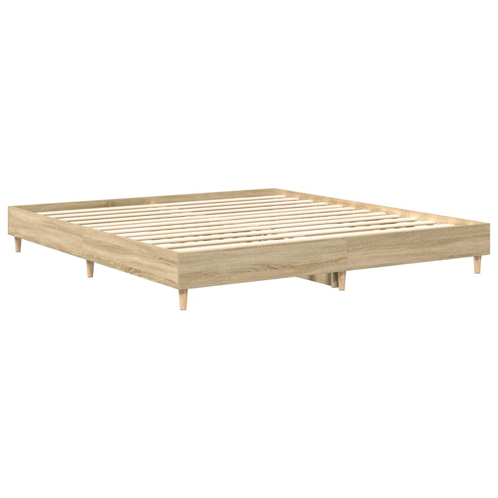 Bed frame without mattress sonoma oak 200x200 cm