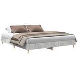 Cadre de lit sans matelas gris béton 200x200 cm bois ingénierie