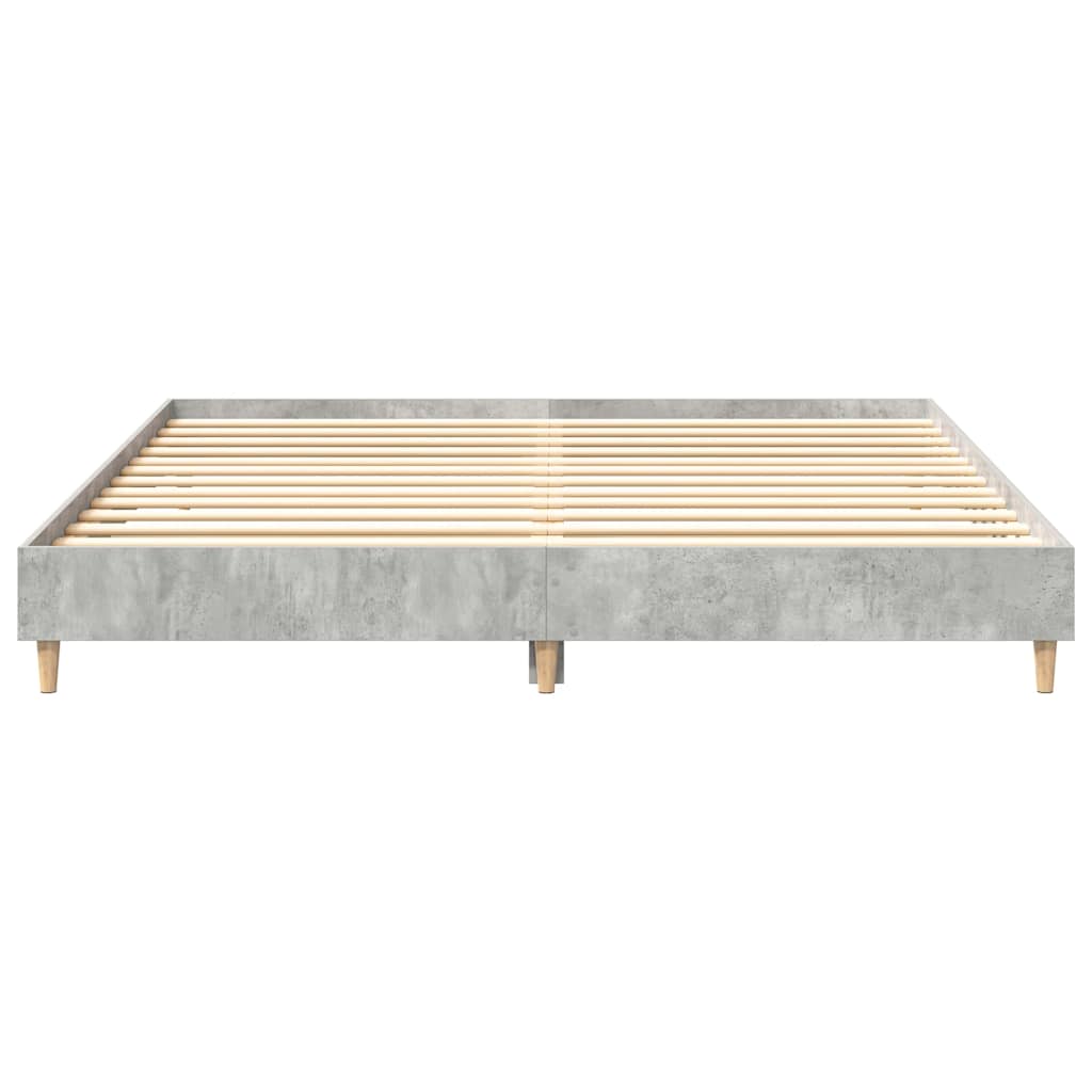 Cadre de lit sans matelas gris béton 200x200 cm bois ingénierie