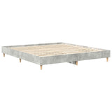 Cadre de lit sans matelas gris béton 200x200 cm bois ingénierie