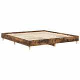 Cadre de lit sans matelas chêne fumé 200x200 cm bois ingénierie