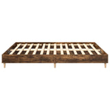 Cadre de lit sans matelas chêne fumé 200x200 cm bois ingénierie