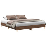 Bed frame without mattress brown oak 200x200 cm