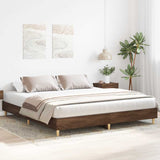 Bed frame without mattress brown oak 200x200 cm