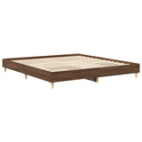 Bed frame without mattress brown oak 200x200 cm