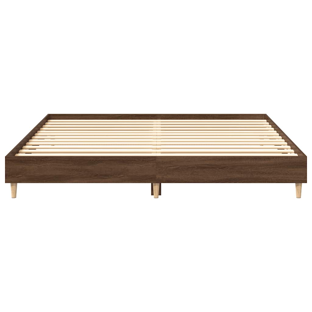 Bed frame without mattress brown oak 200x200 cm