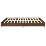 Bed frame without mattress brown oak 200x200 cm