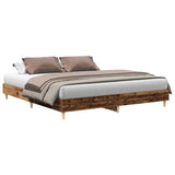 Cadre de lit sans matelas vieux bois 200x200 cm bois ingénierie