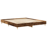 Cadre de lit sans matelas vieux bois 200x200 cm bois ingénierie