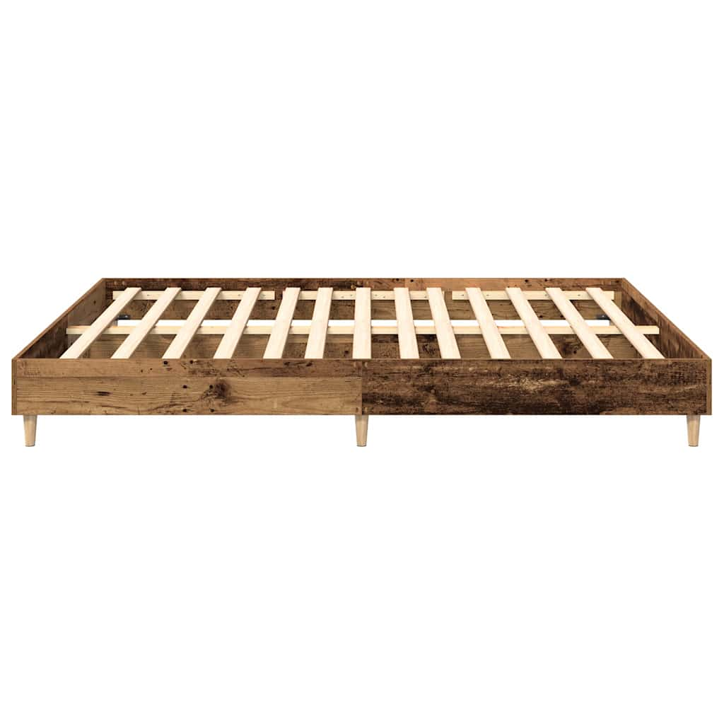 Cadre de lit sans matelas vieux bois 200x200 cm bois ingénierie