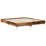 Cadre de lit sans matelas vieux bois 200x200 cm bois ingénierie