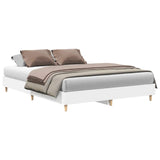 Bed frame without mattress white 150x200 cm engineered wood