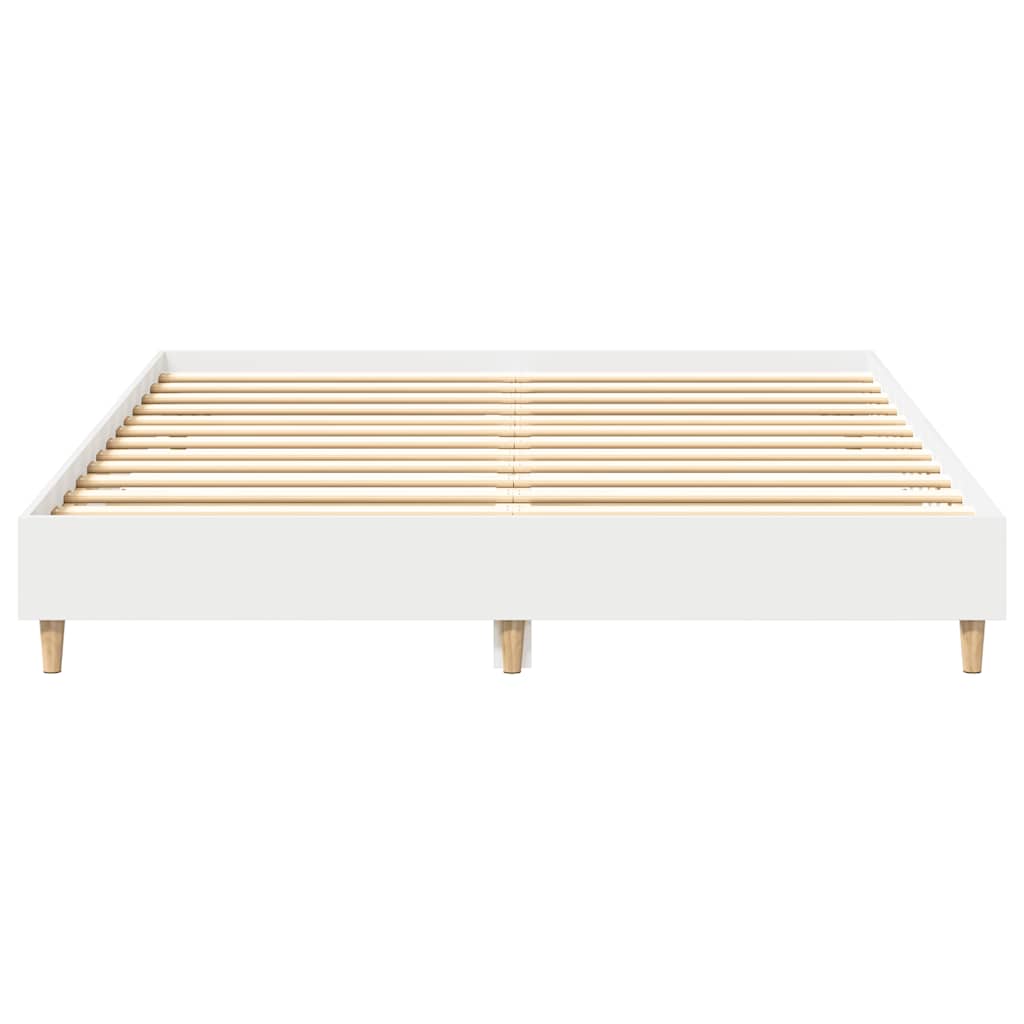 Bed frame without mattress white 150x200 cm engineered wood