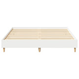 Bed frame without mattress white 150x200 cm engineered wood