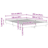 Bed frame without mattress white 150x200 cm engineered wood