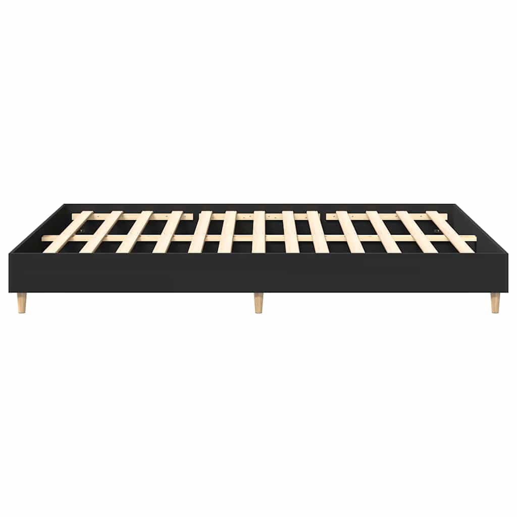 Cadre de lit sans matelas noir 150x200 cm bois d'ingénierie