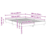 Cadre de lit sans matelas noir 150x200 cm bois d'ingénierie